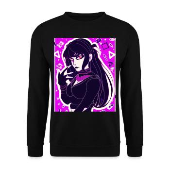 Goth Anime Vaporwave Cute Creepy Goth Girl - Unisex Sweatshirt - black - Front - Alina (178cm) & Michal (187cm)