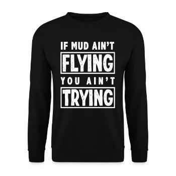 Motocross Spruch Matsch - Unisex Pullover - Schwarz - Vorne - Alina (178cm) & Michal (187cm)