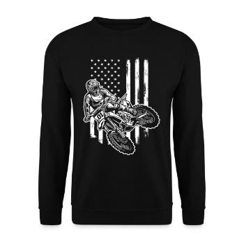 Motocross USA American Flag Racing - Sweat-shirt Unisexe - noir - Devant - Alina (178cm) & Michal (187cm)