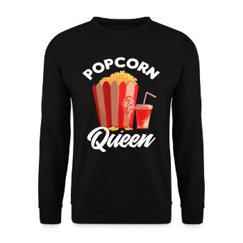 Film Popcorn Liebhaberin - Unisex Pullover - Schwarz - Vorne - Alina (178cm) & Michal (187cm)