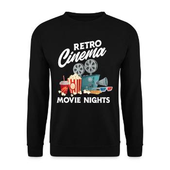 Retro Film Filmliebhaber Filmfan - Unisex Pullover - Schwarz - Vorne - Alina (178cm) & Michal (187cm)