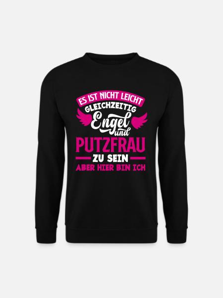 Putzfrau Engel Geschenk - Unisex Pullover - Schwarz