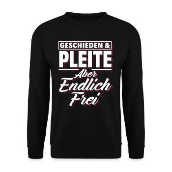 Geschieden Pleite Frei - Unisex Pullover - Schwarz - Vorne - Alina (178cm) & Michal (187cm)