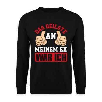 Das Geilste An Meinem Ex War Ich Scheidung Exmann - Unisex Pullover - Schwarz - Vorne - Alina (178cm) & Michal (187cm)
