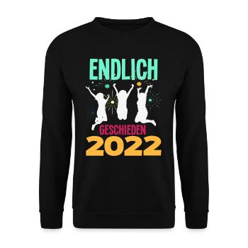 Endlich Geschieden 2022 Scheidungsparty - Unisex Pullover - Schwarz - Vorne - Alina (178cm) & Michal (187cm)