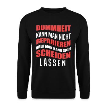 Scheidung - Unisex Pullover - Schwarz - Vorne - Alina (178cm) & Michal (187cm)