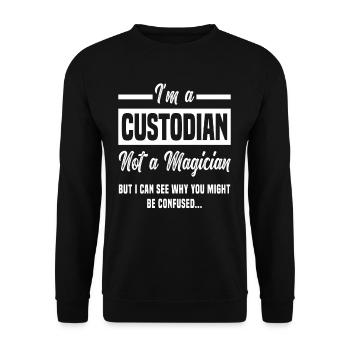 Dicton magicien gardien d’école - Sweat-shirt Unisexe - noir - Devant - Alina (178cm) & Michal (187cm)