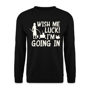 Lustiges Schulhausmeisterin Putzen - Unisex Pullover - Schwarz - Vorne - Alina (178cm) & Michal (187cm)