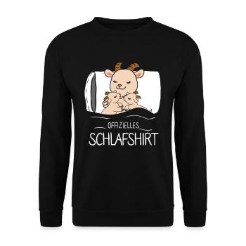 Offizielles Schlafshirt Ziege - Unisex Pullover - Schwarz - Vorne - Alina (178cm) & Michal (187cm)