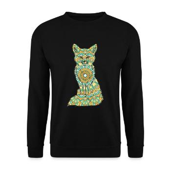 Mandala Fuchs Geometry Pattern - Unisex Sweatshirt - black - Front - Alina (178cm) & Michal (187cm)
