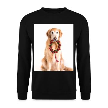 Weihnachten Hunde Golden Retriever Adventskranz - Unisex Pullover - Schwarz - Vorne - Alina (178cm) & Michal (187cm)