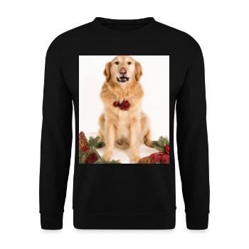 Weihnachten Hunde Golden Retriever Adventskranz - Unisex Pullover - Schwarz - Vorne - Alina (178cm) & Michal (187cm)
