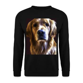 Golden Retriever Portrait Vincent Van Gogh Style - Unisex Sweatshirt - black - Front - Alina (178cm) & Michal (187cm)