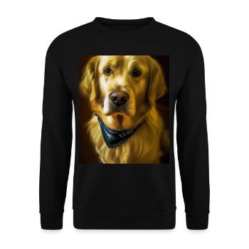 Golden Retriever Portrait Vincent Van Gogh Style - Unisex Sweatshirt - black - Front - Alina (178cm) & Michal (187cm)