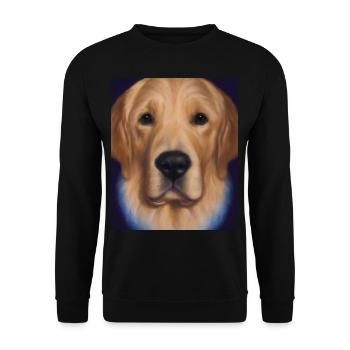 Golden Retriever Portrait Vincent Van Gogh Style - Unisex Sweatshirt - black - Front - Alina (178cm) & Michal (187cm)