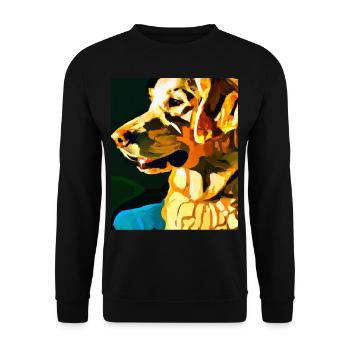 Golden Retriever Portrait Cubisme Chien - Sweat-shirt Unisexe - noir - Devant - Alina (178cm) & Michal (187cm)