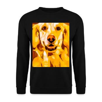 Golden Retriever Portrait Cubisme Chien - Sweat-shirt Unisexe - noir - Devant - Alina (178cm) & Michal (187cm)