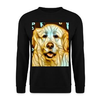 Golden Retriever Portrait Cubisme Chien - Sweat-shirt Unisexe - noir - Devant - Alina (178cm) & Michal (187cm)