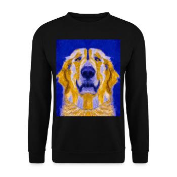 Golden Retriever Portrait Cubisme Chien - Sweat-shirt Unisexe - noir - Devant - Alina (178cm) & Michal (187cm)