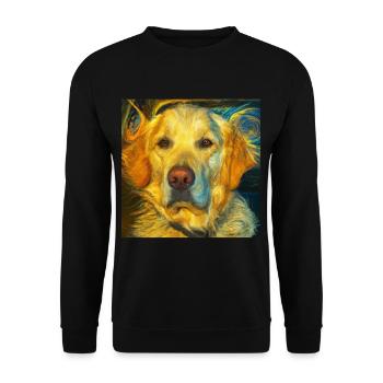 Golden Retriever Portrait Vincent Van Gogh Style - Unisex Sweatshirt - black - Front - Alina (178cm) & Michal (187cm)