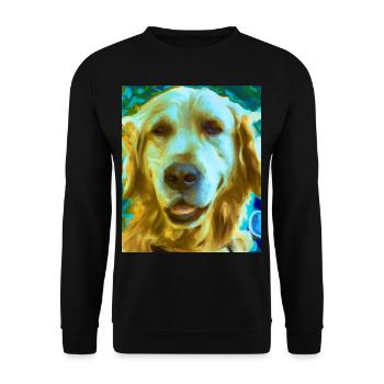 Golden Retriever Portrait Vincent Van Gogh Style - Unisex Sweatshirt - black - Front - Alina (178cm) & Michal (187cm)