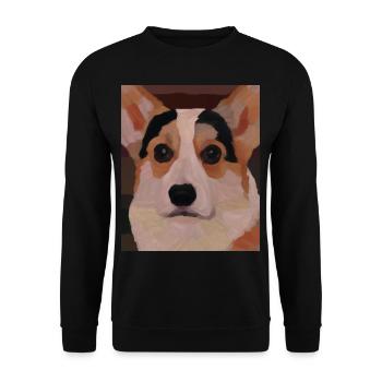 Corgi Portrait Cubisme Chien - Sweat-shirt Unisexe - noir - Devant - Alina (178cm) & Michal (187cm)