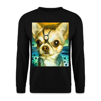 Chihuahua Portrait Vincent Van Gogh Style Dog - Unisex Sweatshirt - black - Front - Alina (178cm) & Michal (187cm)