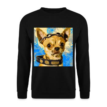 Chihuahua Portrait Vincent Van Gogh Style Dog - Unisex Sweatshirt - black - Front - Alina (178cm) & Michal (187cm)