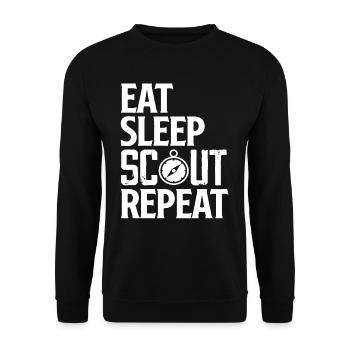 Boy Scout Manger Dormir Répéter - Sweat-shirt Unisexe - noir - Devant - Alina (178cm) & Michal (187cm)