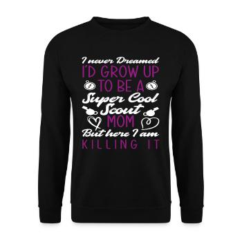 Stolze Pfadfinder Mama Mutter Geschenk - Unisex Pullover - Schwarz - Vorne - Alina (178cm) & Michal (187cm)