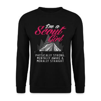 Pfadfinder Mädchen - Unisex Pullover - Schwarz - Vorne - Alina (178cm) & Michal (187cm)