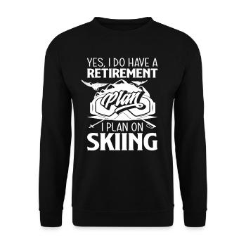 Skiing Pensions Plan Pension Pensioner Ski - Unisex Sweatshirt - black - Front - Alina (178cm) & Michal (187cm)