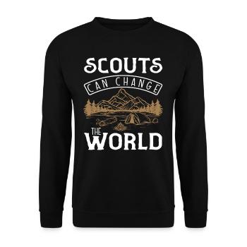 Scout World Adventure Nature - Unisex Sweatshirt - black - Front - Alina (178cm) & Michal (187cm)