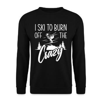 Fun Skiing Skier Gift - Unisex Sweatshirt - black - Front - Alina (178cm) & Michal (187cm)