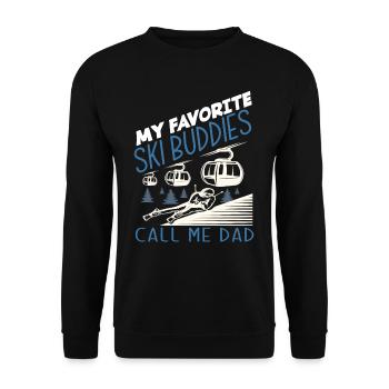 Skiing Papa Skier Father Gift - Unisex Sweatshirt - black - Front - Alina (178cm) & Michal (187cm)