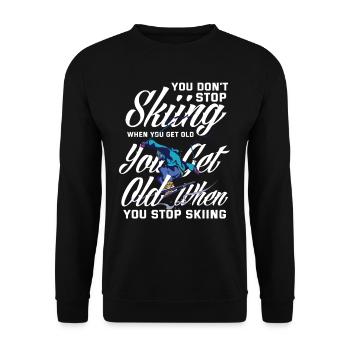 Skifahren Alter Mann Opa Geschenk Ski Hobby - Unisex Pullover - Schwarz - Vorne - Alina (178cm) & Michal (187cm)