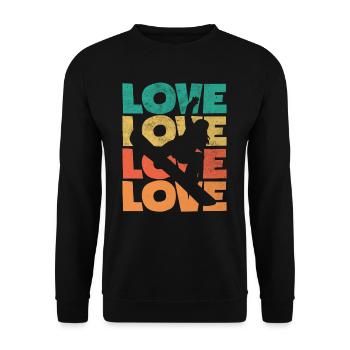 Snowboard Liebe Snowboarder Geschenk - Unisex Pullover - Schwarz - Vorne - Alina (178cm) & Michal (187cm)