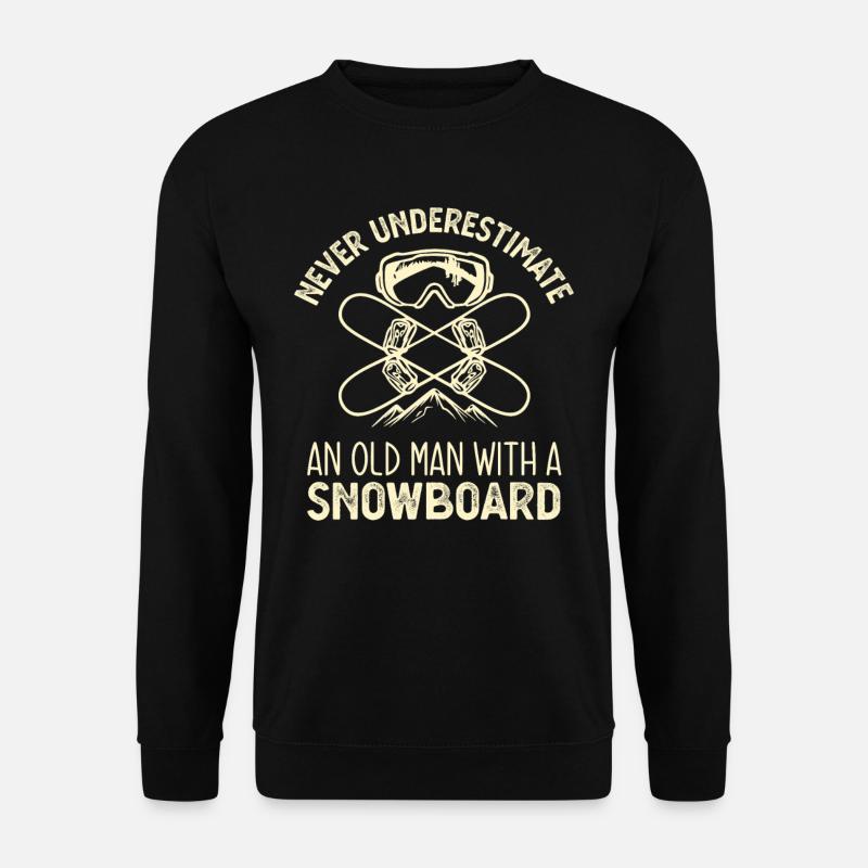 Snowboard Alter Mann Snowboarder Opa - Unisex Pullover - Schwarz