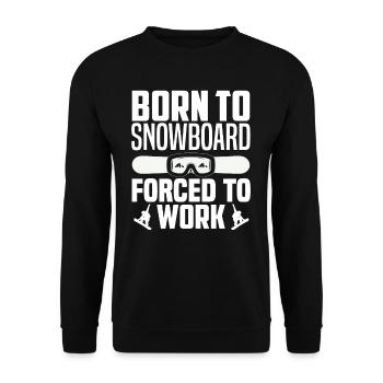Snowboard Hobby Sport Snowboarder Geschenk - Unisex Pullover - Schwarz - Vorne - Alina (178cm) & Michal (187cm)
