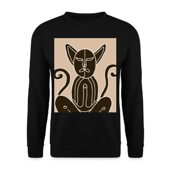 Cat Portrait Cat Cubism Meditation - Unisex Sweatshirt - black - Front - Alina (178cm) & Michal (187cm)