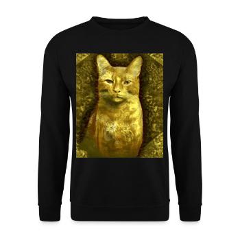 Cat Portrait Gustav Klimt Style Cat - Unisex Sweatshirt - black - Front - Alina (178cm) & Michal (187cm)