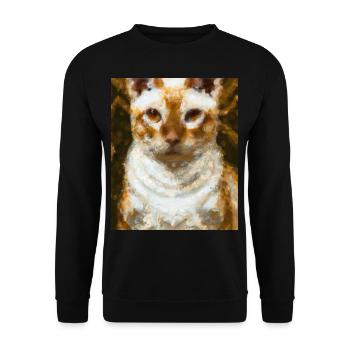 Siam Katzen Portrait Gustav Klimt Style Katze - Unisex Pullover - Schwarz - Vorne - Alina (178cm) & Michal (187cm)