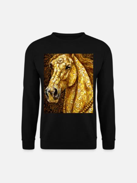 Horse Portrait Horse Gustav Klimt Style - Unisex Sweatshirt - black
