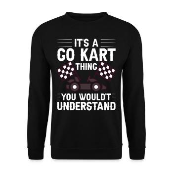 Go Kart Racing Indoor Karting Kartsport Kartbahn - Unisex Pullover - Schwarz - Vorne - Alina (178cm) & Michal (187cm)