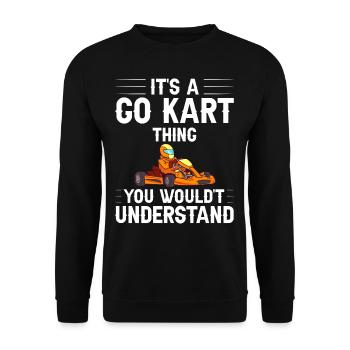 Go Kart Racing Indoor Karting Kartsport Kartbahn - Unisex Pullover - Schwarz - Vorne - Alina (178cm) & Michal (187cm)