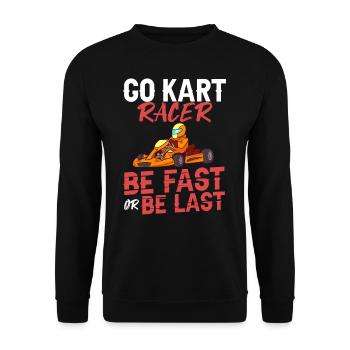Go Kart Racing Indoor Karting Kartsport Kartbahn - Unisex Pullover - Schwarz - Vorne - Alina (178cm) & Michal (187cm)