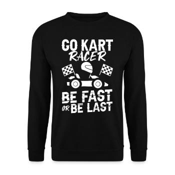 Go Kart Racing Indoor Karting Kartsport Kartbahn - Unisex Pullover - Schwarz - Vorne - Alina (178cm) & Michal (187cm)