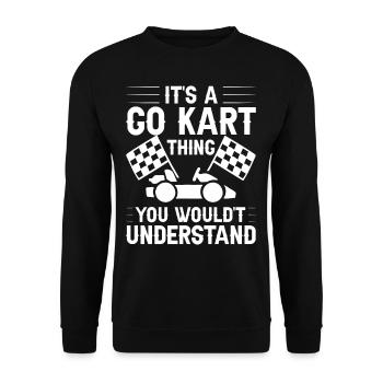 Go Kart Racing Indoor Karting Kartsport Kartbahn - Unisex Pullover - Schwarz - Vorne - Alina (178cm) & Michal (187cm)