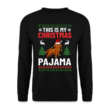 Golden Retriever Hund Welpen Besitzer Weihnachten - Unisex Pullover - Schwarz - Vorne - Alina (178cm) & Michal (187cm)