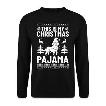 Golden Retriever Hund Welpen Besitzer Weihnachten - Unisex Pullover - Schwarz - Vorne - Alina (178cm) & Michal (187cm)